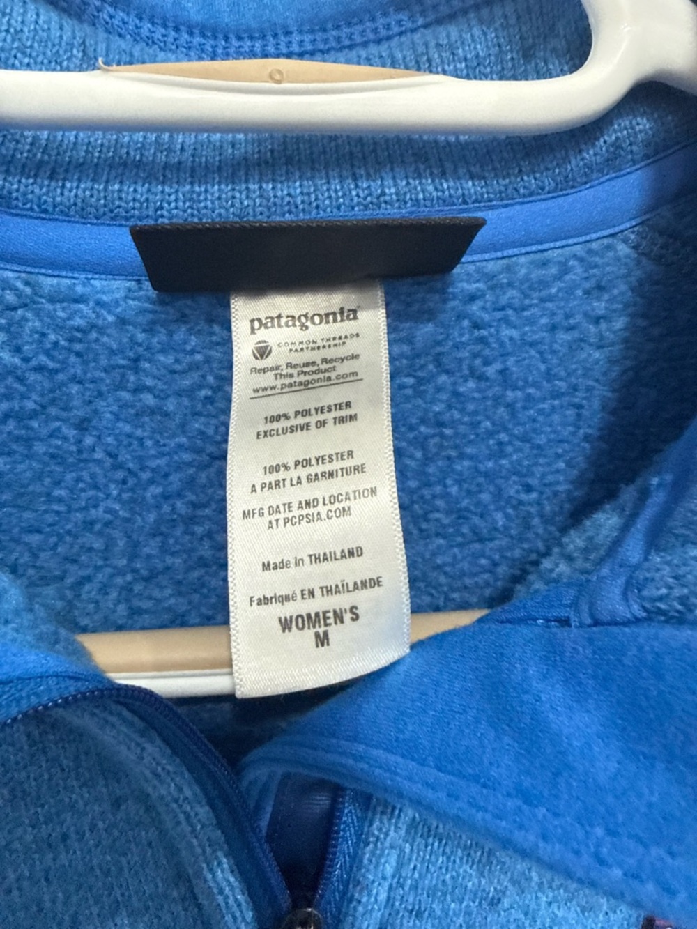 Patagonia 1/4 Zip Blue Fleece Pullover Sweatshirt Women’s Size M Long Sleeve - Picture 5 of 9